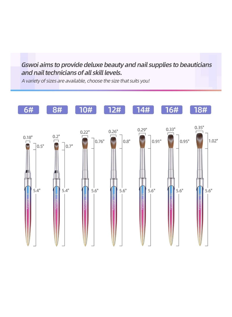 KASTWAVE Kolinsky Nail Art Brush, Carved Painted Nail Polish Brush Professional Acrylic Nail Pen 3D Colorful Pure Handmade Makeup Brush with Cap(#14) - Image 3