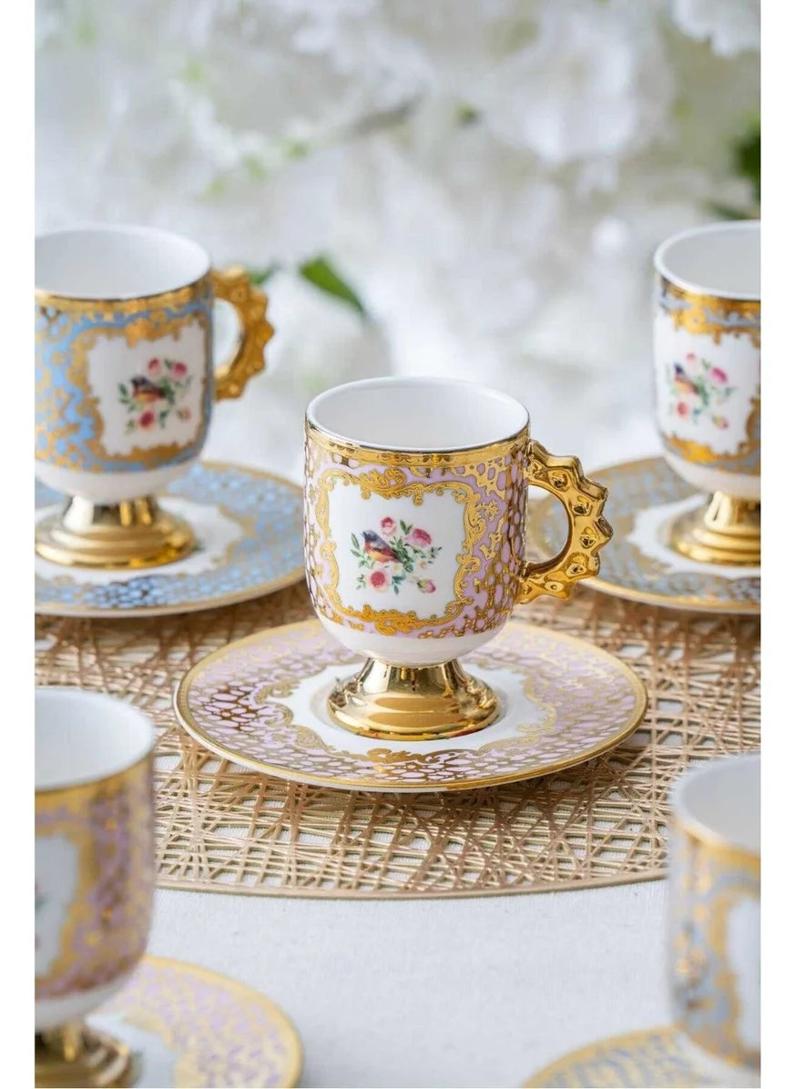 أكار Astoeia 6-Piece Coffee Cup Set Gold Gilded HXF-05905