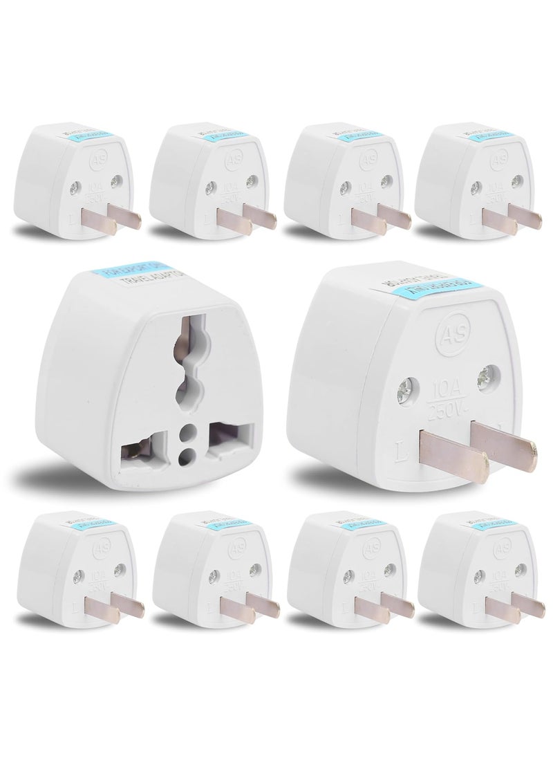 HI PLASST PINS N PLUGS India to USA Converter Plug Travel Adapter 10Pack Universal Type A Plug Adapter for US Canada Mexico Japan Thailand for Indian Decices Compatible with Laptop Camera Chargers 10A 250V  - Image 1