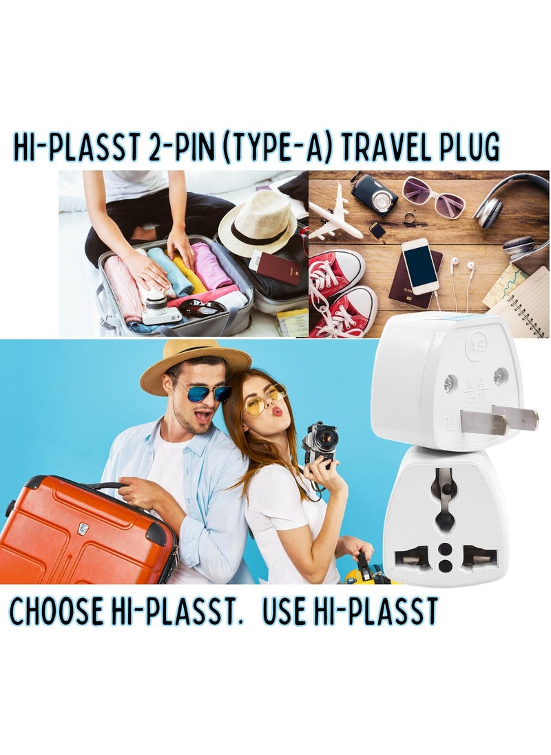 HI PLASST PINS N PLUGS India to USA Converter Plug Travel Adapter 10Pack Universal Type A Plug Adapter for US Canada Mexico Japan Thailand for Indian Decices Compatible with Laptop Camera Chargers 10A 250V  - Image 5