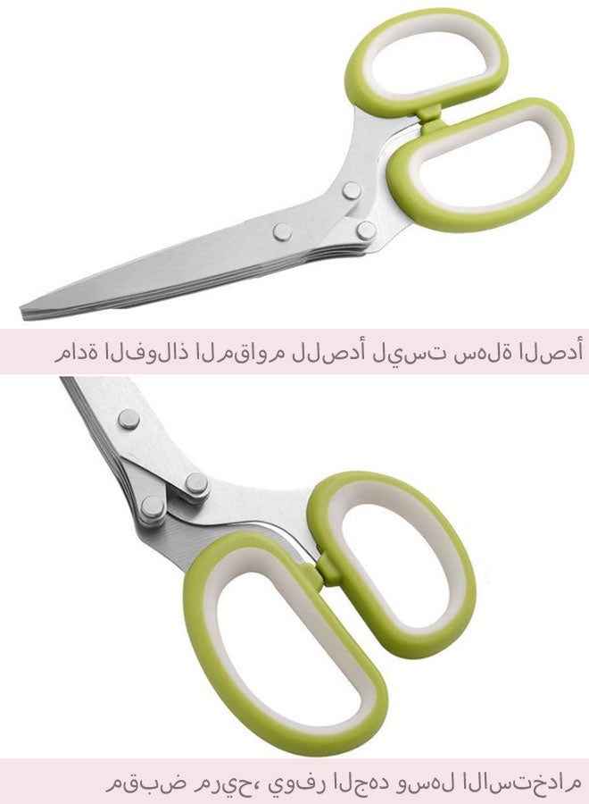 5-Layer Stainless Steel Multi-Function Kitchen Shears, Labor-Saving Vegetable Scissors - Image 2