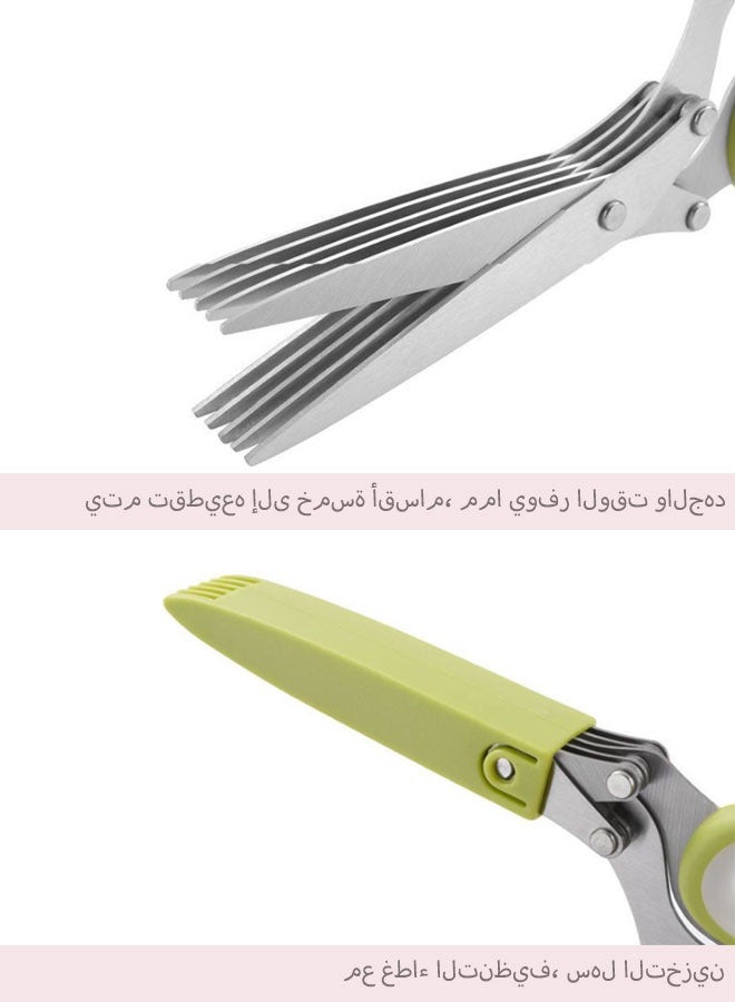 5-Layer Stainless Steel Multi-Function Kitchen Shears, Labor-Saving Vegetable Scissors - Image 3