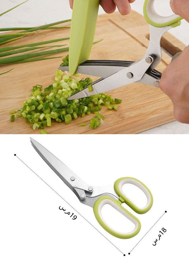 5-Layer Stainless Steel Multi-Function Kitchen Shears, Labor-Saving Vegetable Scissors - Image 5