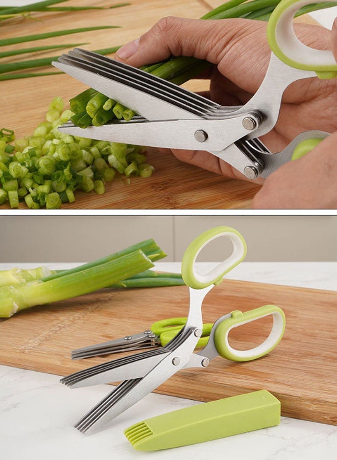 5-Layer Stainless Steel Multi-Function Kitchen Shears, Labor-Saving Vegetable Scissors - Image 4