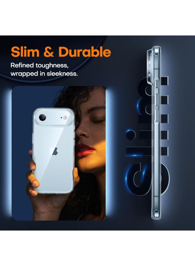 Raxoom For iPhone Air Case with 1-Pack Screen Protector, Camera Lens Full Protection, Military-Grade Protection, Shockproof Transparent Back Bumper Phone Cover 17 Air - Clear - Image 2