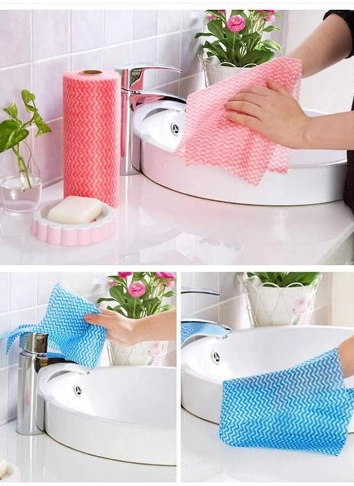 SKY-TOUCH - 3 Rolls Reusable Household Kitchen Towels Disposable Cleaning Cloth Dish Cloth Dish Towels Dish Rags Reusable Kitchen Papper Towels - Image 1