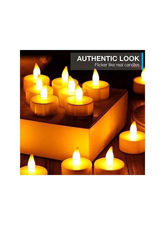 The Bros Realistic Bright Flameless LED Tea Light Candles, Bright, ing, Battery Powered Fake Candles, Unscented Tealights, Pack of 24-The Bros - Image 3