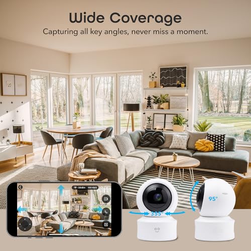 Geeni Scope Ultra 2K 360° Smart Indoor Camera, 1440p HD Auto-Tracking, Dual Band WiFi 2.4GHz 5GHz, Alexa & App Control, Wall Mountable, White - Image 4