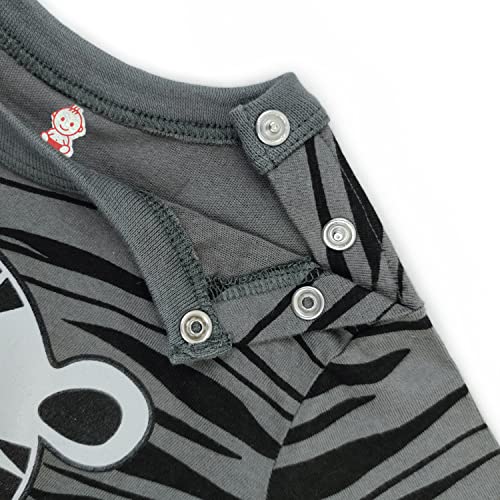 ARIEL Baby Boys & Baby girls Cotton Printed Round Neck Half Sleeve T-shirt & Short Latest Summer Clothing Sets (AR-BHALFSS-1218-GRYKATAOP_Grey_12-18 month) - Image 3