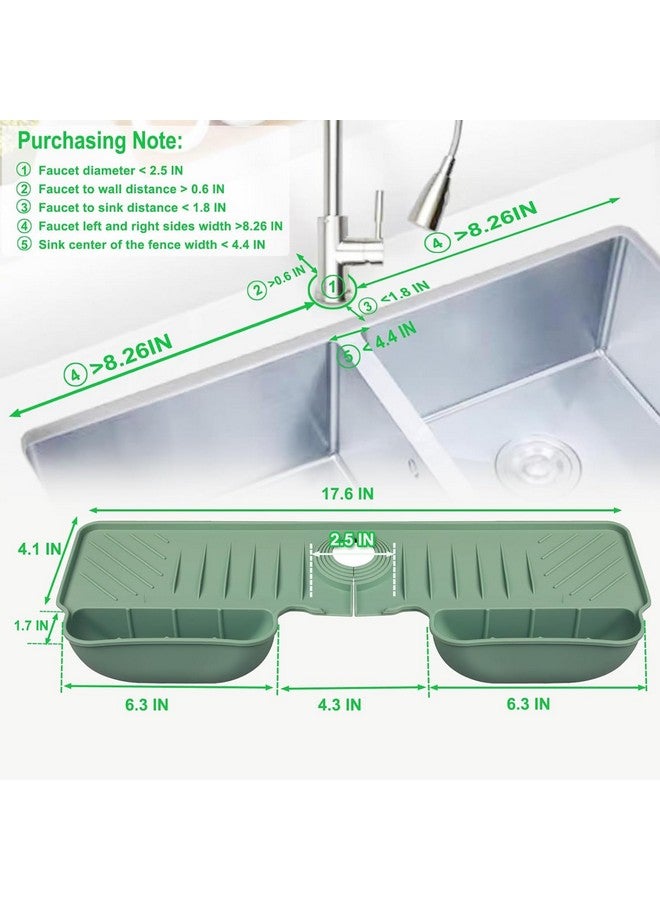 MosQuick® Kitchen sink organizer Silicone tap Splash Guard Mat soap holder for kitchen sink Sink Mat drying mat Dish sponge holder for kitchen sink kitchen sink organizer with 2 baskets Green - Image 3