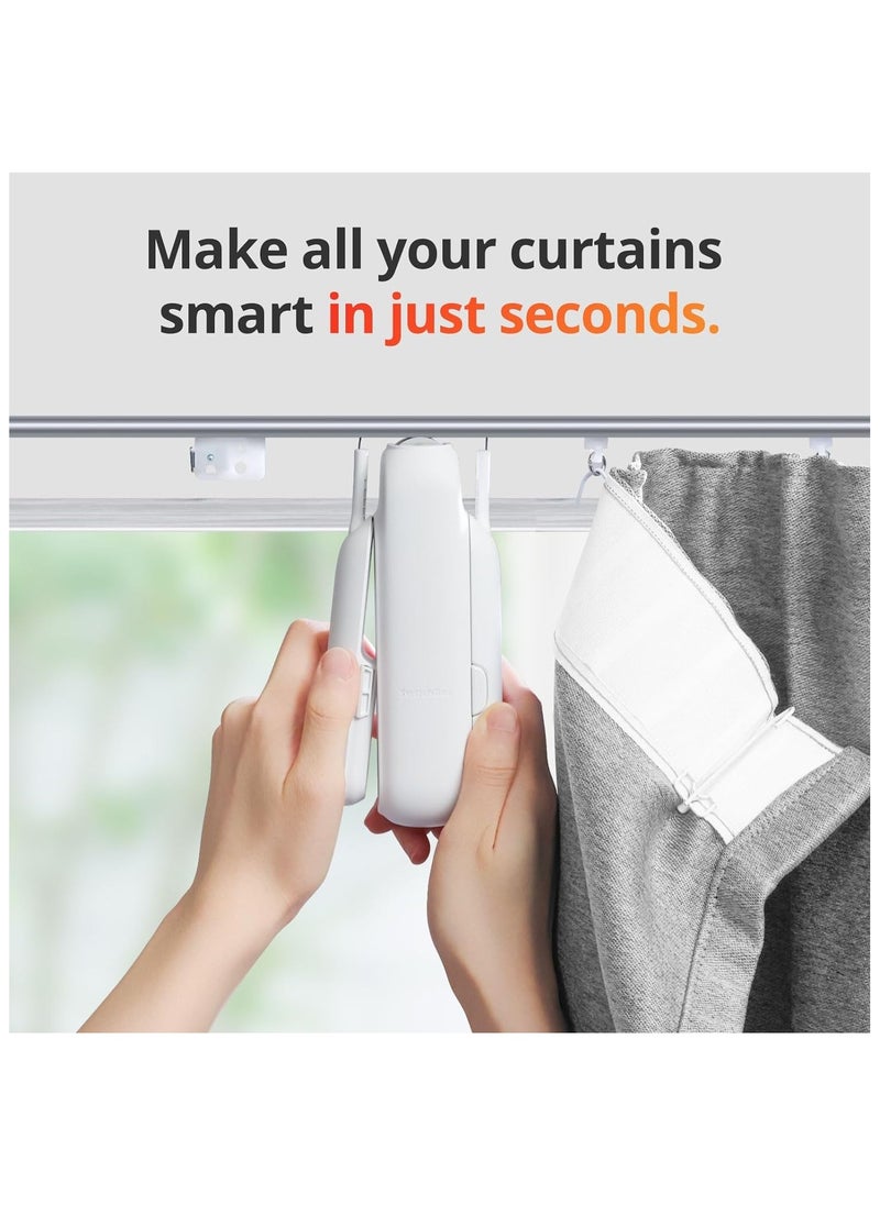 SwitchBot - SwitchBot Smart Automatic Curtain Opener - Bluetooth Remote Control with App/Timer, Upgraded High Performance Motor, Compatible with Alexa, Google Home (SwitchBot Hub Required) (Curtain 3, U Rail) - Image 1