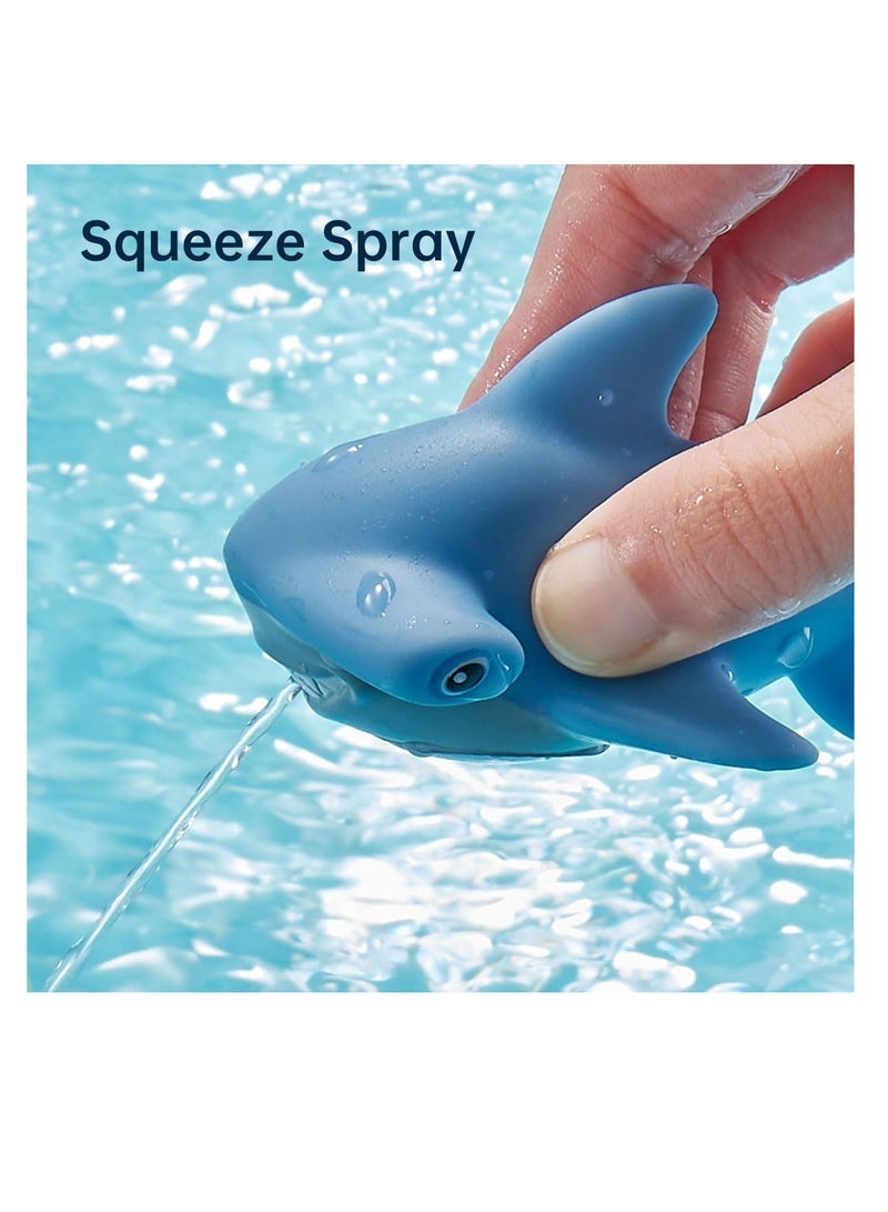 ECVV ECVV 7Pcs Baby Bath Toys Toddler Bathtub Toys Water Spraying Floating Animals Shark Fishing Water Beach Toys Swimming Pool Toys for Babies Kids - Image 5