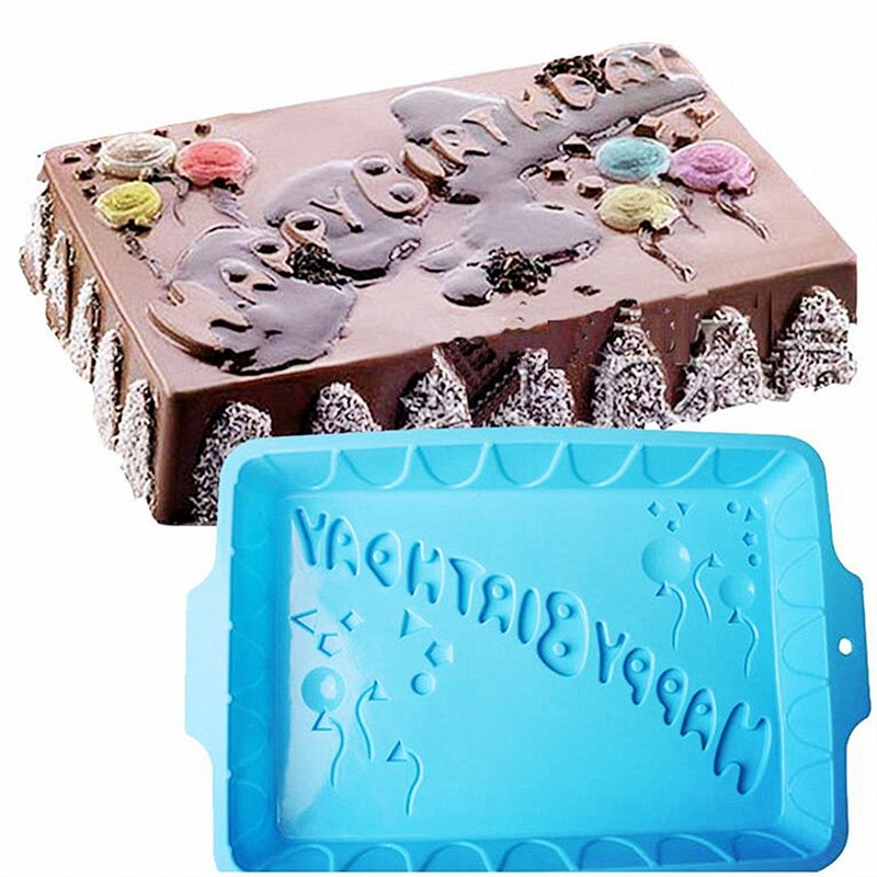 FantasyDay 13'' Happy Birthday Cake Mold Silicone Baking Molds Party Cake Bakeware for Your Birthday Dessert, Cake, Bread, Tart, Pie, Flan and More #7 - Image 1