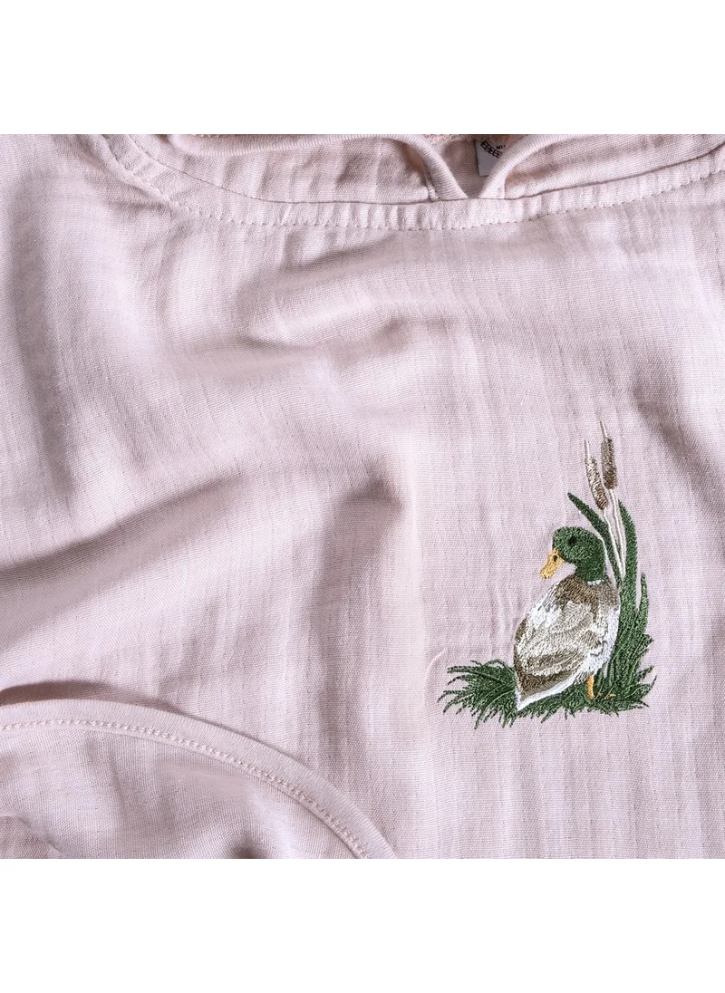 Miespiga Duck Embroidered Children's Muslin Poncho