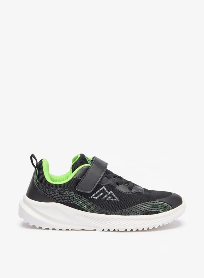 Oaklan by Shoexpress Boys Logo Print Sports Shoes with Hook and Loop Closure