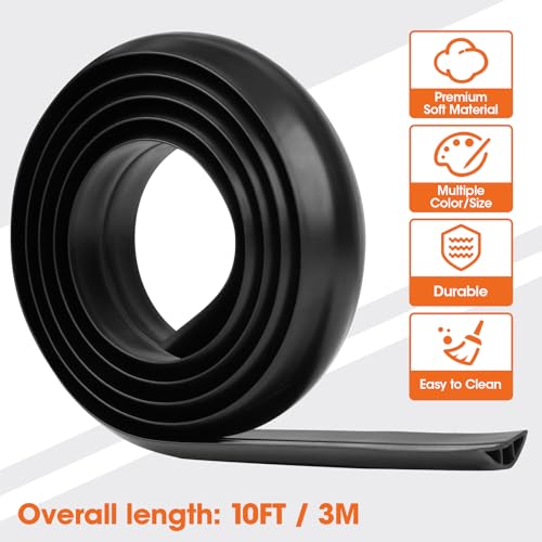 YesBes 10 FT Floor Cord Cover, Cord Covers for Wires on Floor, Cord Protector, Floor Cable Cover, Hide Extension Cord Covers for Floor, Cable Cavity: 0.47" (W) x 0.29" (H), Black - Image 4