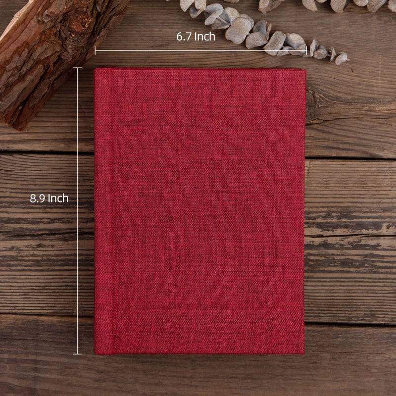 Pssoss Small 4x6 Photo Album with Writing Space Holds 20 Photos Ideal for Wedding Theme-Album and Baby Photo Album (Red) - Image 2