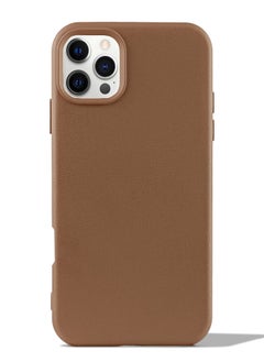 Generic Silicone Back Cover soft Leather Case Ultra Slim Leather touch Feeling for Iphone 16 Pro Max (Brown) 