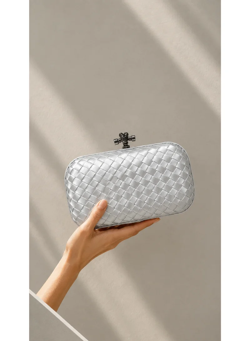 Waf Women’s Luxury Woven Clutch Bag – Elegant Ladies Evening Handbag for Wedding, Party & Special Occasions