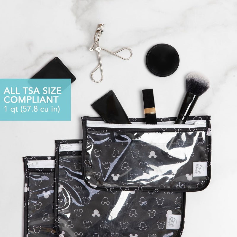 BUMKiNs Disney TSA Approved Toiletry Bag, Travel Bag, PVC-Free, Vinyl-Free, Clear Front, Set of 3 - Mickey Mouse Icon - Image 3