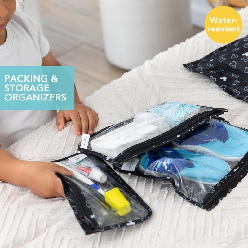 BUMKiNs Disney TSA Approved Toiletry Bag, Travel Bag, PVC-Free, Vinyl-Free, Clear Front, Set of 3 - Mickey Mouse Icon - Image 2