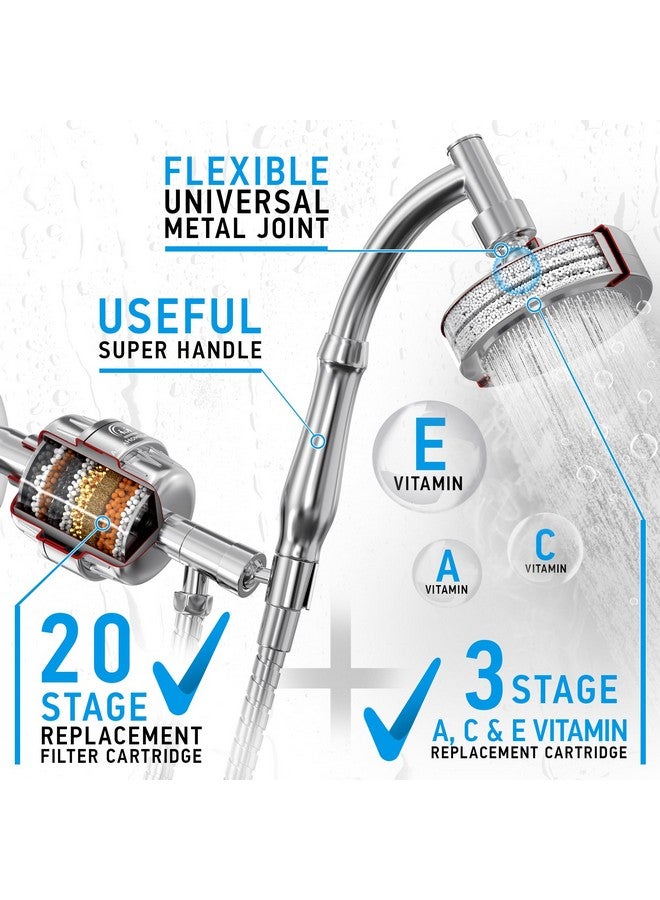 AquaHomeGroup AquaHomeGroup Handheld Shower Head with Filter 20+3 Stage Filtration Shower Filter for Hard Water - Vitamin C,A and E infused Shower Water Filter with SPA Effect - High Pressure Shower Head with Hose - Image 4