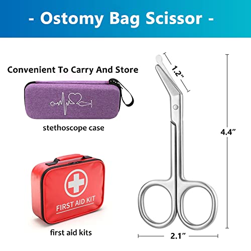 MUROCEA Ostomy Bag Scissor - Stoma Pouch Shear with Blunt Round Tip for Colostomy Ileostomy Care, Stainless Steel, 4.4" L, 1Pcs - Image 2