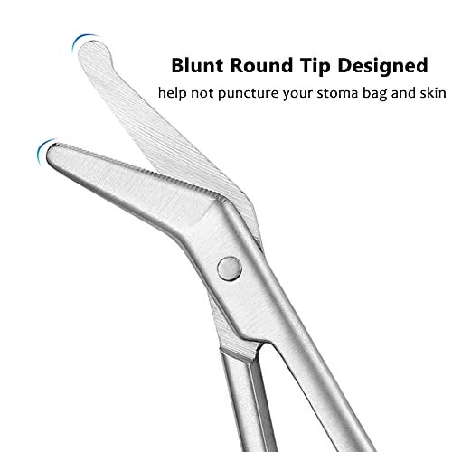 MUROCEA Ostomy Bag Scissor - Stoma Pouch Shear with Blunt Round Tip for Colostomy Ileostomy Care, Stainless Steel, 4.4" L, 1Pcs - Image 3