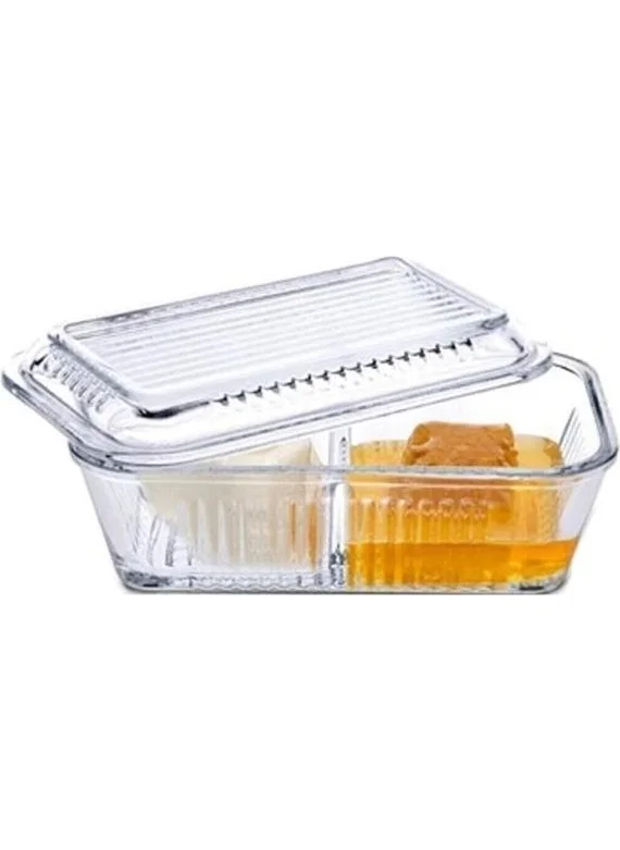 Paşabahçe 98402 96764 Basic Frigo Glass Lid Butter Bowl Honey Storage Container Set