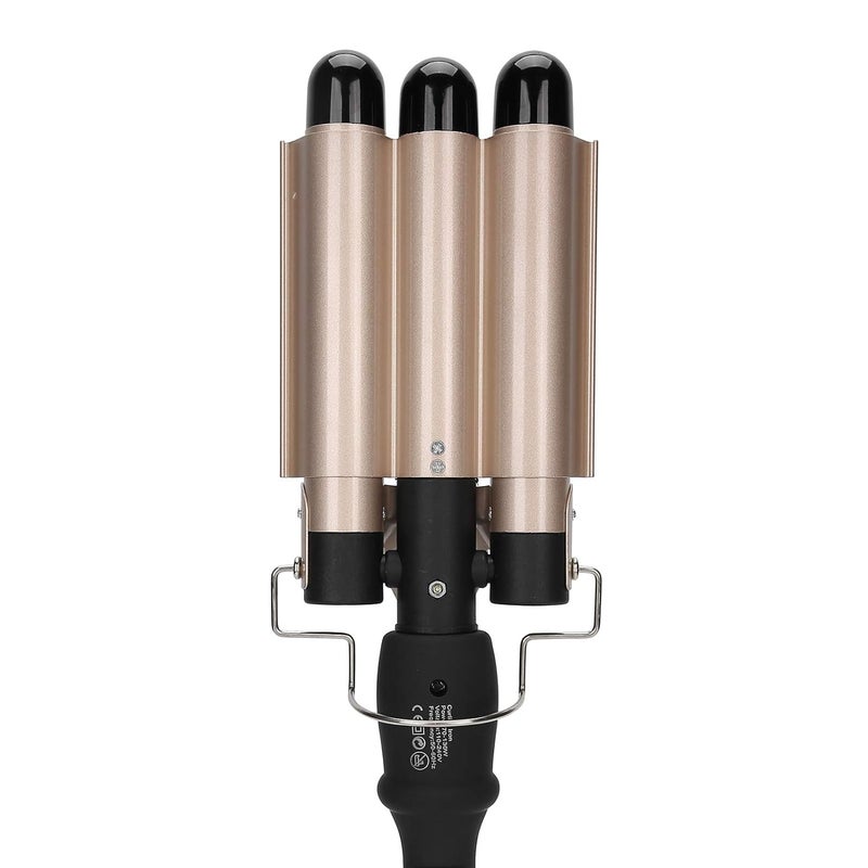 klarako 3 Barrel Curling Iron Wand,Heat Up Quickly Hair Hair Styling Comb Hair Waving Irons Curler for Long Or Short Hair,Hair Waving for Waving Irons Styling Tools Gold (32Mm) 32mm - Image 5