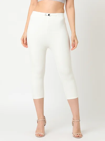 globus Women Skinny Fit High-Rise Capris