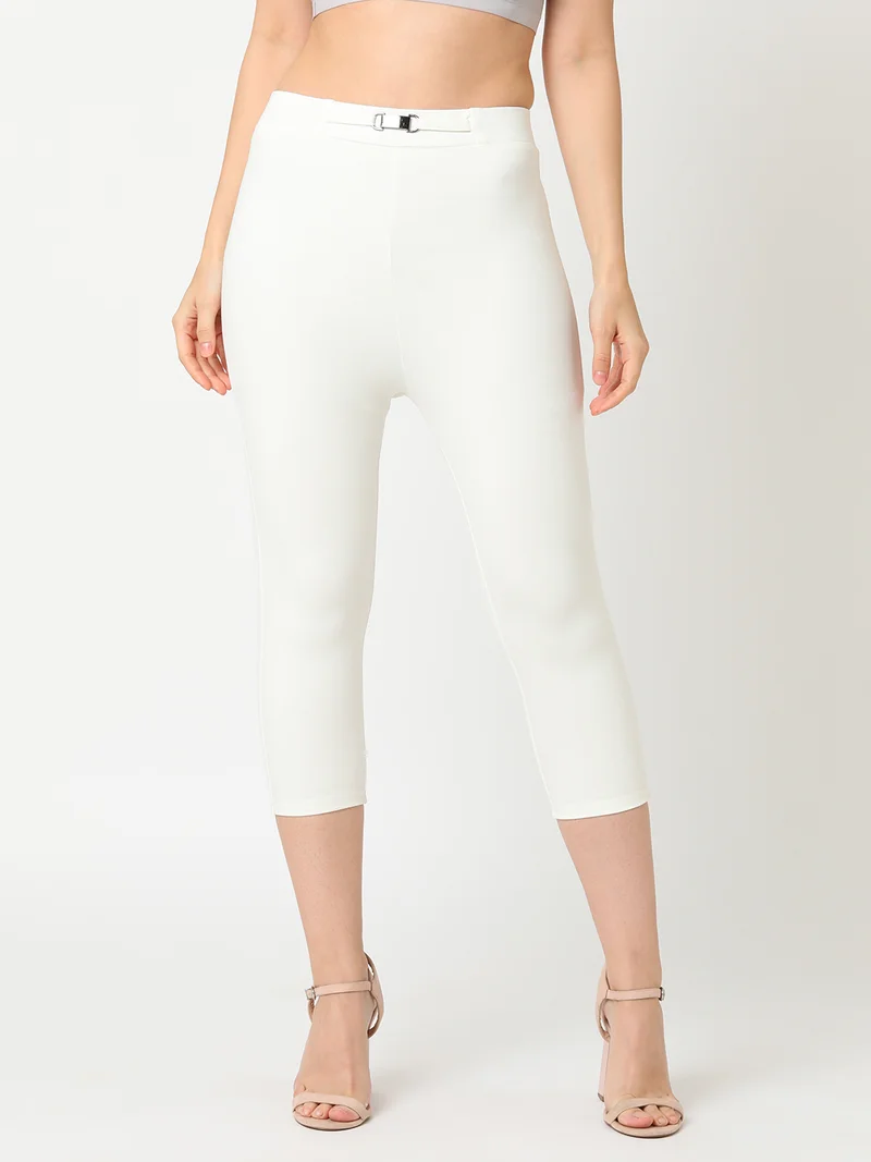 globus Women Skinny Fit High-Rise Capris