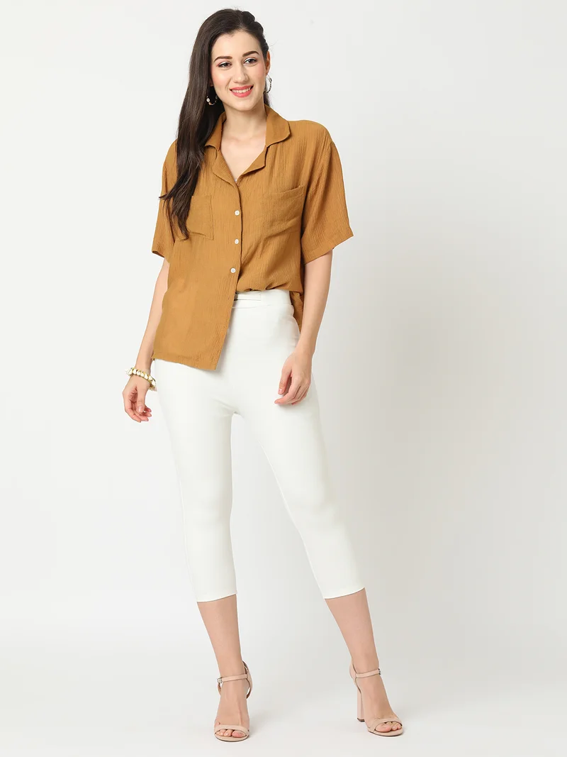 globus Women Skinny Fit High-Rise Capris