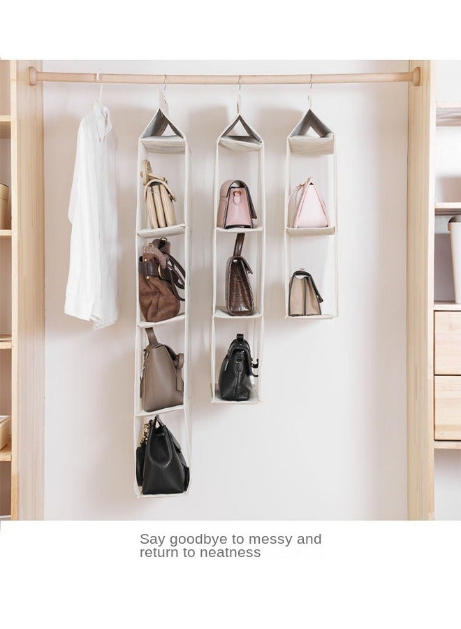 Bukela 4-Layer Transparent Fabric Hanging Bag Organizer, Side Opening for Easy Access, Closet Hanging Purse Storage Solution, 27cm Per Layer, Foldable Space-Saving Design  - Image 5