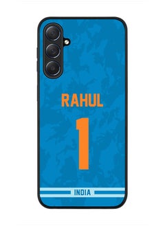 Cover for Samsung Galaxy M54 5G Case, Rugged Black Slim Fit Soft Flexible Thin Protective Phone Cases - Player Name - KL Rahul, Jersey Number- 1