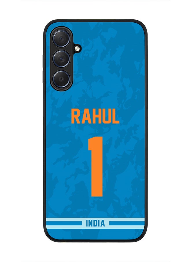 Stylizedd - Cover for Samsung Galaxy M54 5G Case, Rugged Black Slim Fit Soft Flexible Thin Protective Phone Cases - Player Name - KL Rahul, Jersey Number- 1 - Image 1