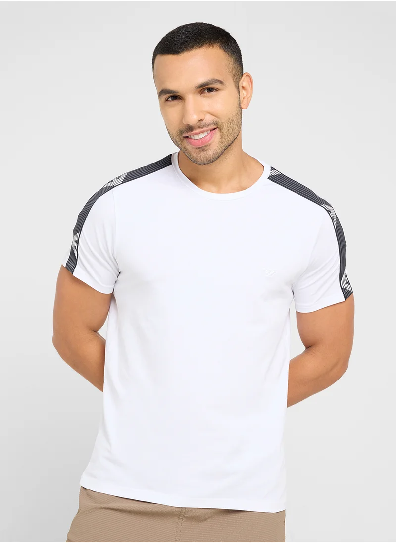 EMPORIO ARMANI Beachwear Logo Crew Neck T-Shirt