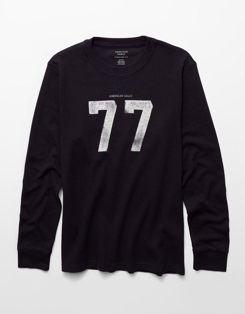 American Eagle AE Icon Long Sleeve Thermal T-Shirt - Image 3