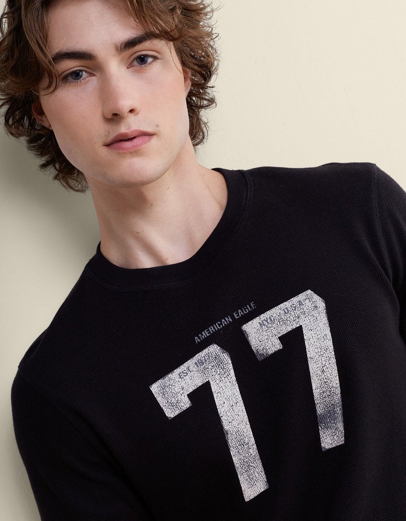 American Eagle AE Icon Long Sleeve Thermal T-Shirt - Image 5