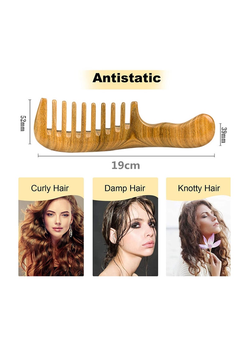 Generic Handmade Wide Tooth Natural Wooden Detangling Comb  - Image 4