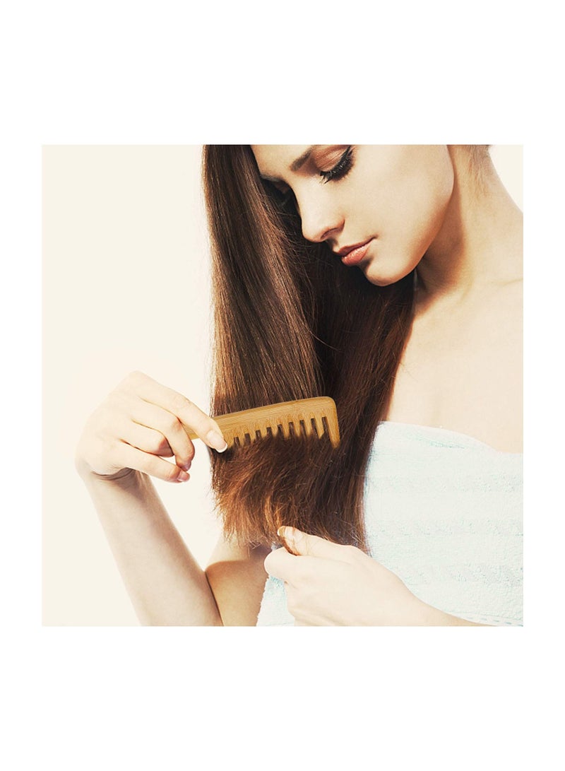 Generic Handmade Wide Tooth Natural Wooden Detangling Comb  - Image 5