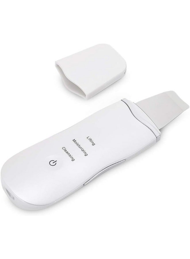 Portable Blackhead Removal Ultrasonic Facial Cleaner Rechargeable Face Skin Scrubber Cleaning Skin Peeling Extractor - White - Image 1