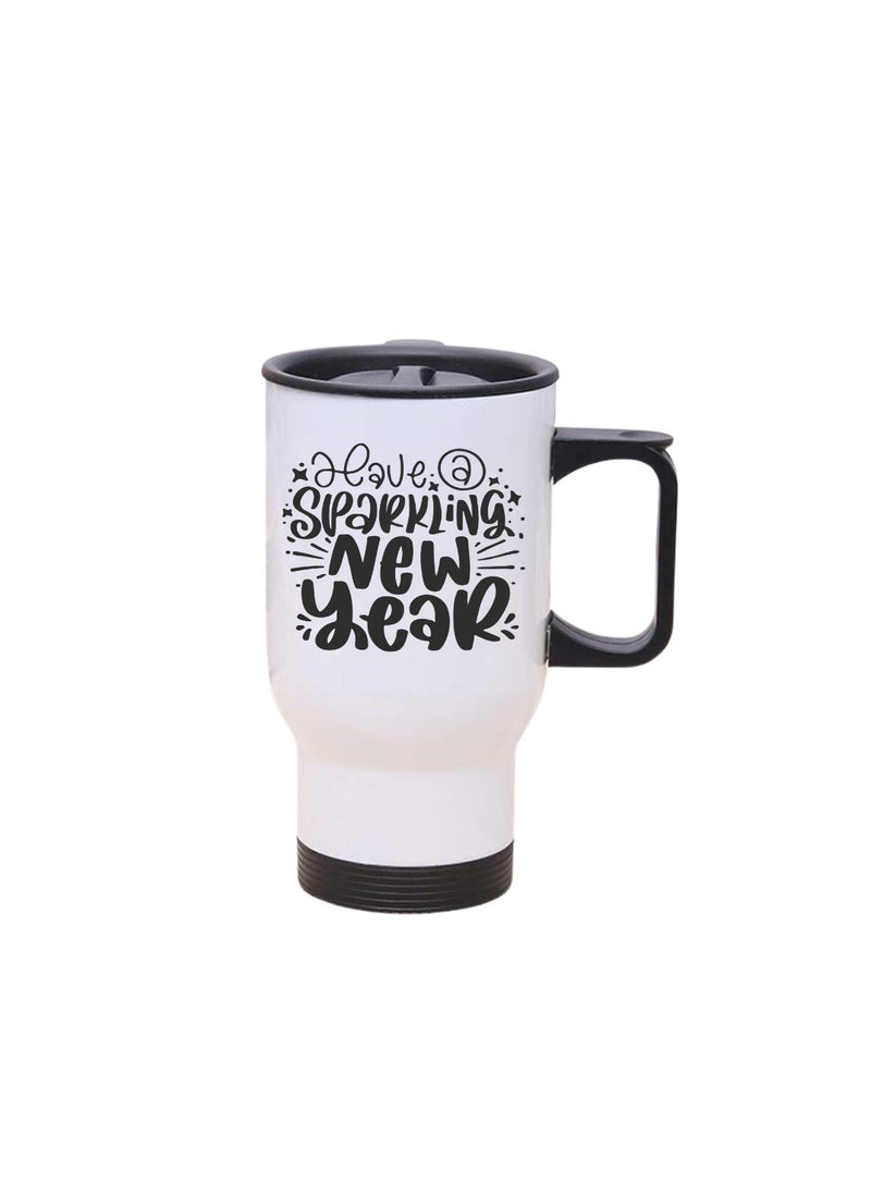 PRINTSHOP4ME Happy New Year Design Printed Travel Mug With New Year Theme Suitable Gift For Family And Friends And Special Person  - Image 1
