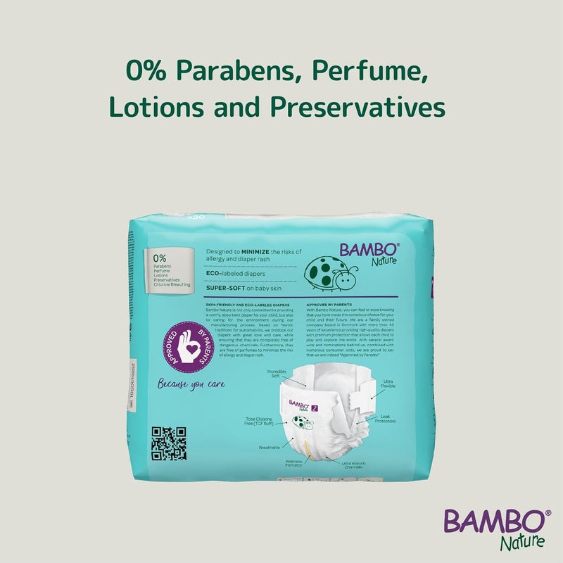 BAMBO NATURE حفاضات بامبو ناتشر المضادة للحساسية للأطفال حفاضات معتمدة بيئياً حماية معززة ضد التسرب خالية تماماً من الكلور صديقة للبشرة و فائقة الامتصاص الحجم 3 52 قطعة - Image 3