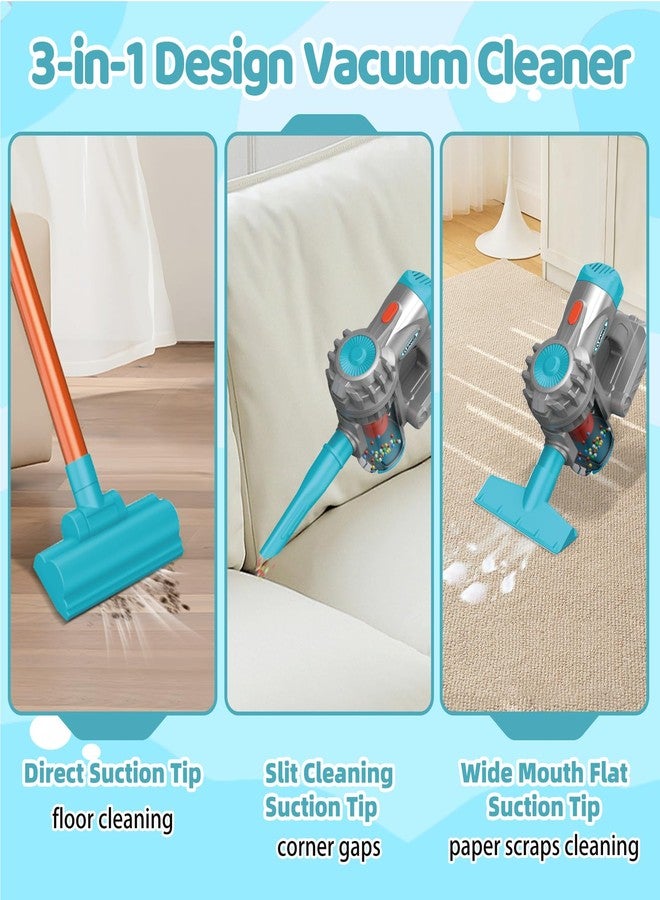 Essovee Kids Vacuum Toy That Really Works 3 in 1 Toddler Vacuum Cleaner with Realistic Suction, Role Play STEM Educational for Girl Boy 3 4 Year Old (Blue) - Image 4