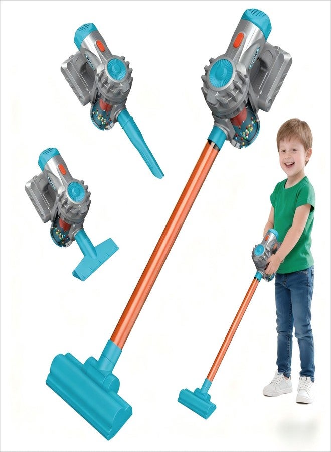 Essovee Kids Vacuum Toy That Really Works 3 in 1 Toddler Vacuum Cleaner with Realistic Suction, Role Play STEM Educational for Girl Boy 3 4 Year Old (Blue) - Image 1