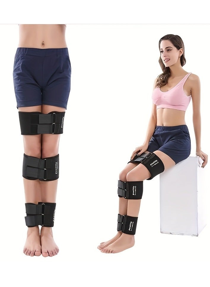 XiuWoo 3pcs Set O/X Leg Type Correction Belt Posture Corrector,Knock Knee Braces, Knock Knees Valgus Deformity Bow Legs Band,Legs Posture Corrector Belt,Straighten Belt for Men And Women Black - Image 3