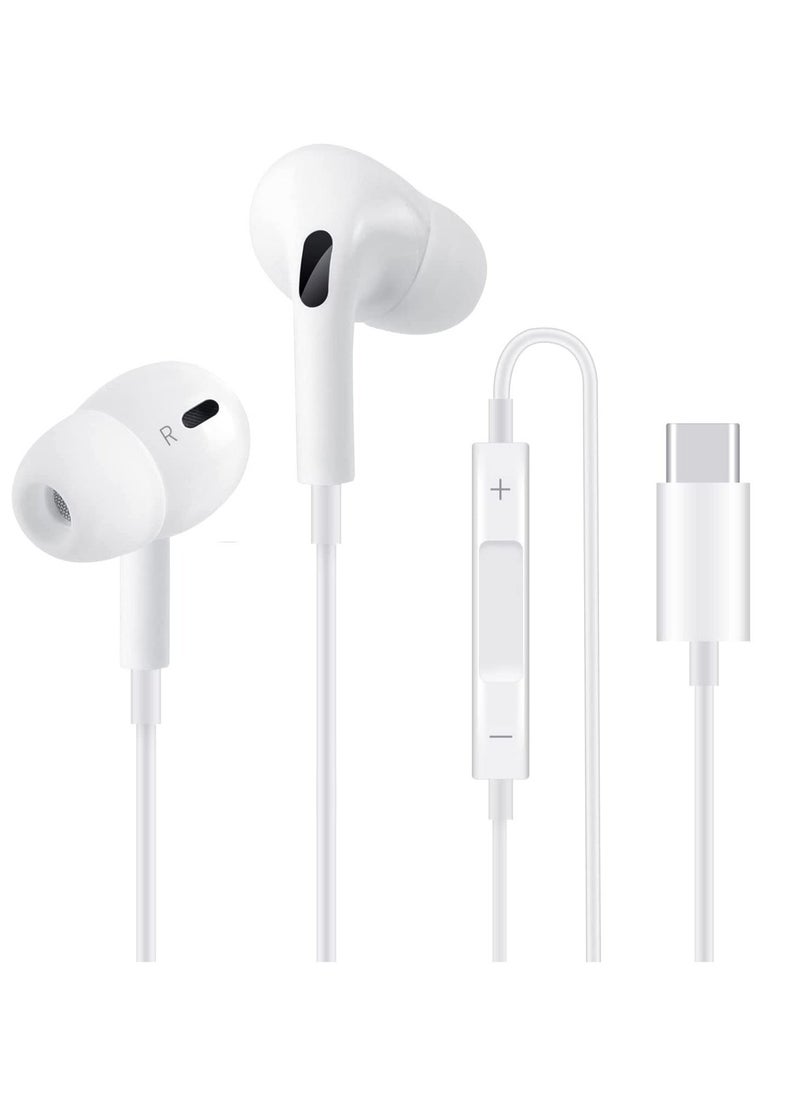 USB C Headphone, Type C Earbuds Wired Earphones with Microphone and Volume Control,in-Ear Earbud Noise Isolating for Google Pixel Oneplus Samsung Galaxy iPad Pro and MacBook