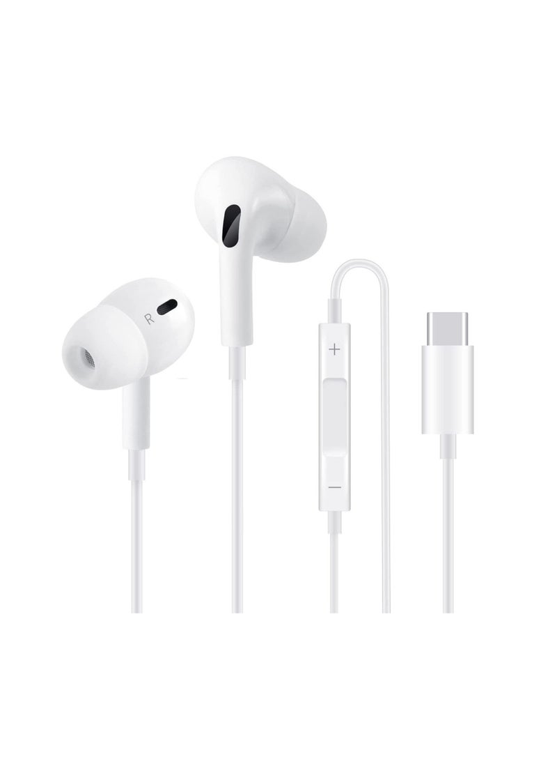 USB C Headphone, Type C Earbuds Wired Earphones with Microphone and Volume Control,in-Ear Earbud Noise Isolating for Google Pixel Oneplus Samsung Galaxy iPad Pro and MacBook