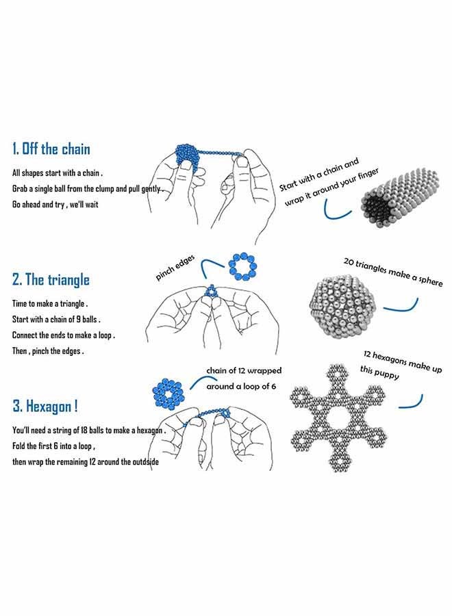 216-Piece Colourful Stress Relief Imaginative Creative Magnetic Ball Cube Set ﻿ - Image 3